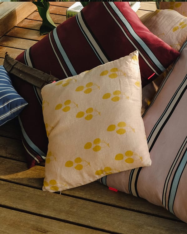 Pale Pink Printed Cushion